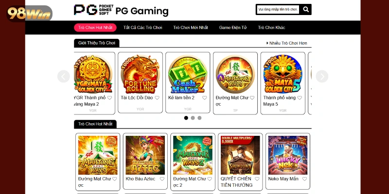 Nhiều game chơi siêu hot tại Nổ Hũ PG