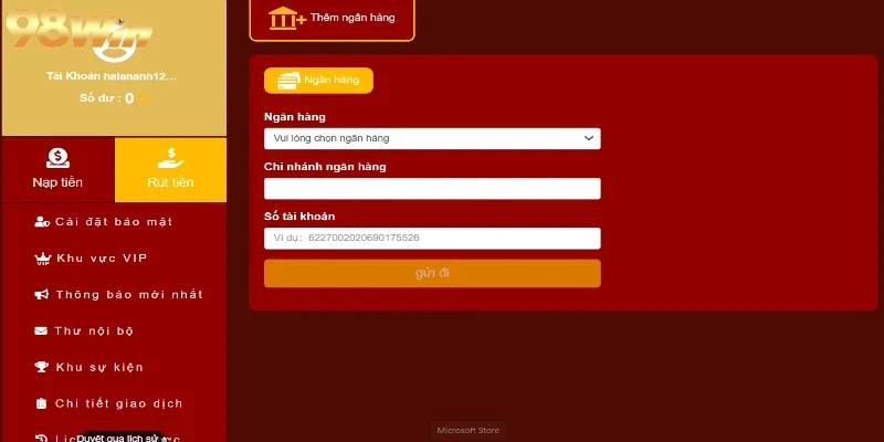Rút tiền là thao tác người chơi yêu thích nhất tại hệ thống